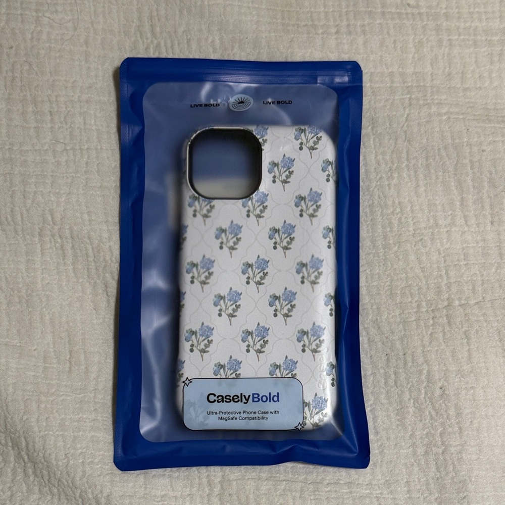 Floral Phone Case - Blue and White